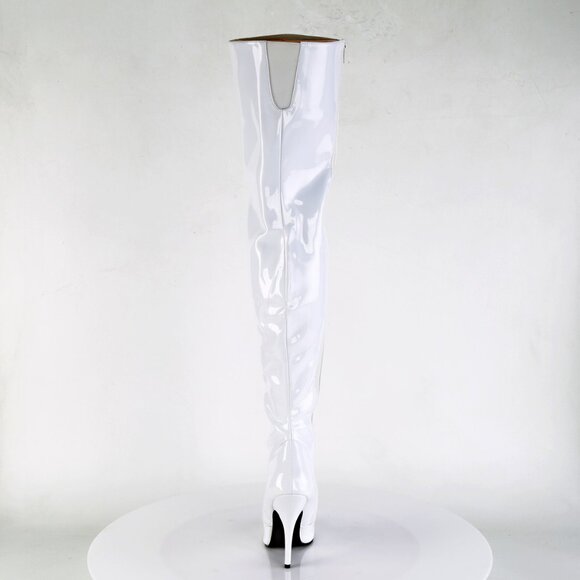 COPY - Size 9 NEW Seduce 3010 White Patent Thigh High Boots 5" Stiletto Heels - Picture 4 of 9